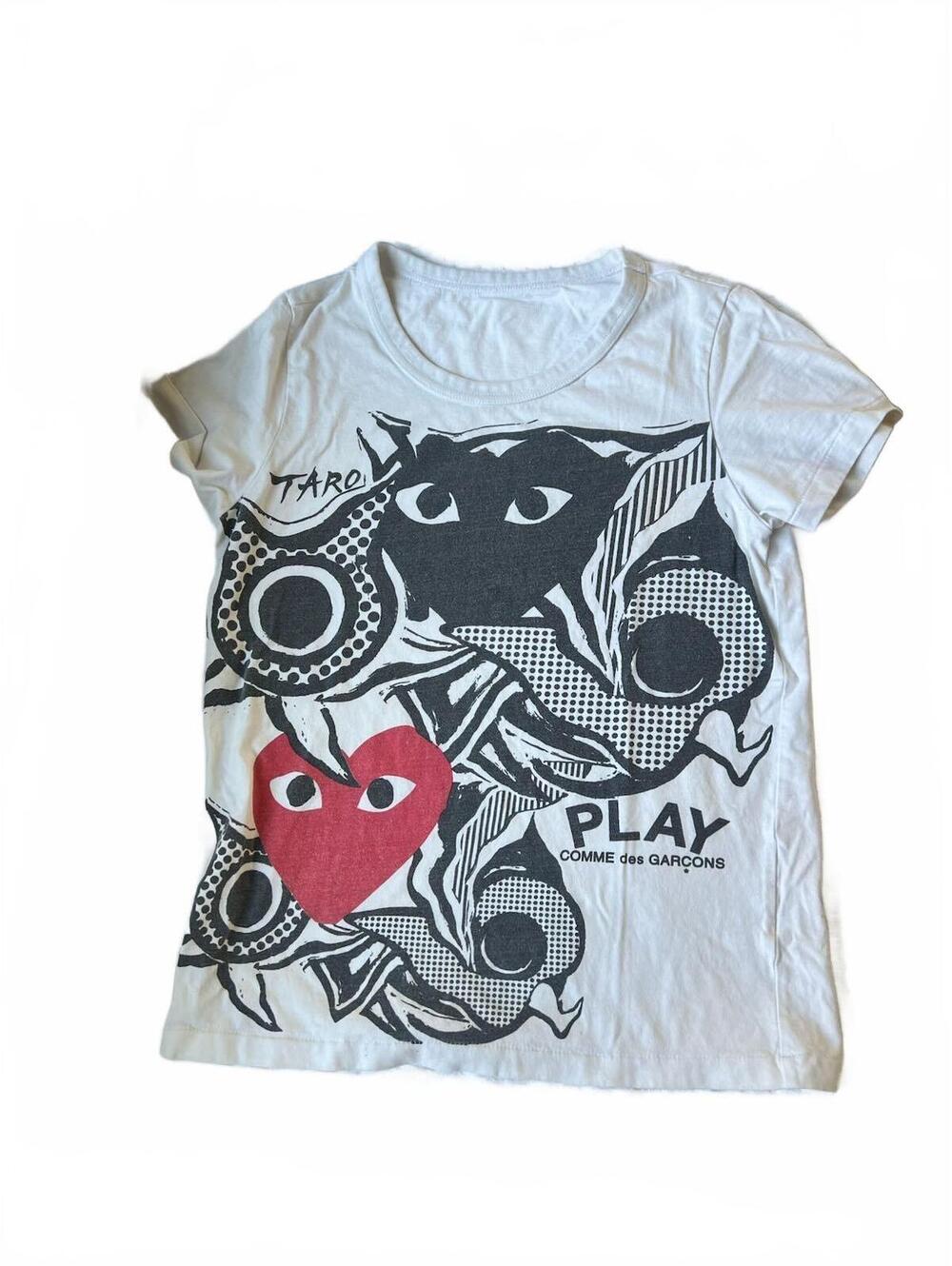 Comme des Garçons PLAY Taro Graphic Heart Tee White S